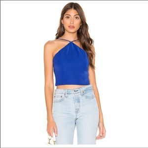 Superdown Cobalt Blue Halter Crop Top